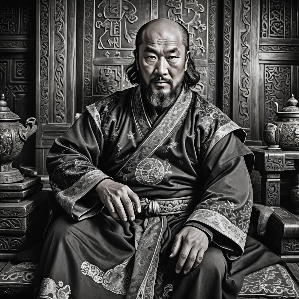 Marco Polo at Kublai Khan's Court: Oil Portrait