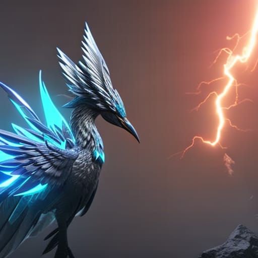 Goddess Riding Ice Phoenix: Concept Art Portrait