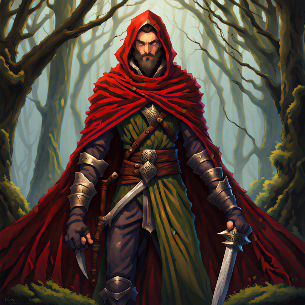 Enchanted Human Rogue with Daggers