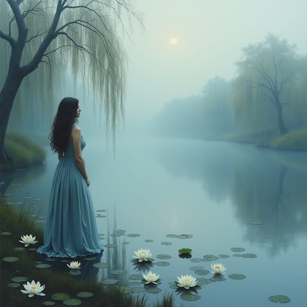 Impressionistic Woman by Lake of Sorrow