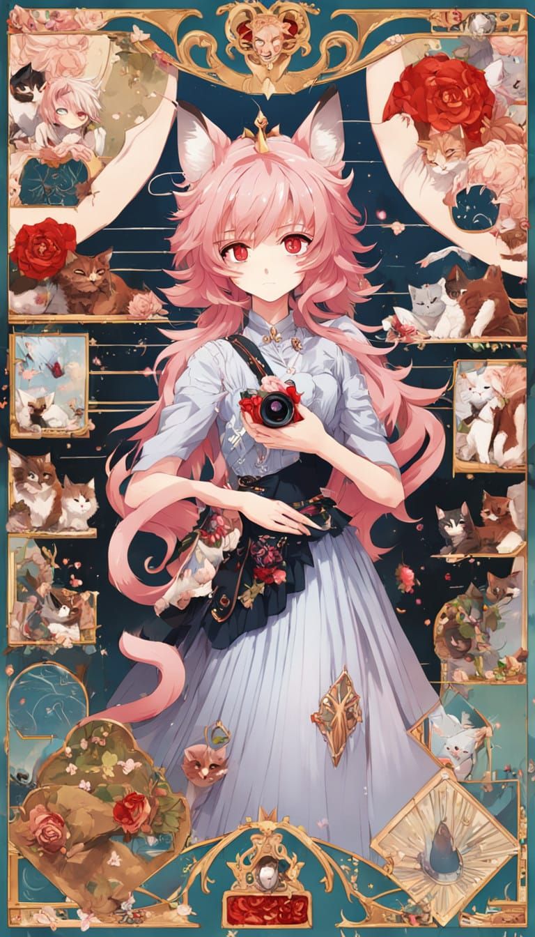 Serenely Adorned Anime Goddess in 3D