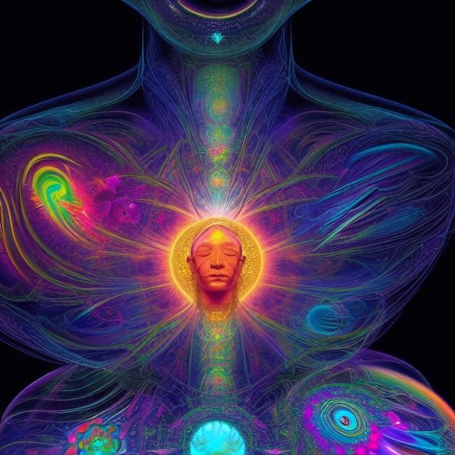 "Colorful Spiritual healing aura" "cosmic meditation" "Astral projection" Digital painting 8k resolution 3D hyperdetaile...