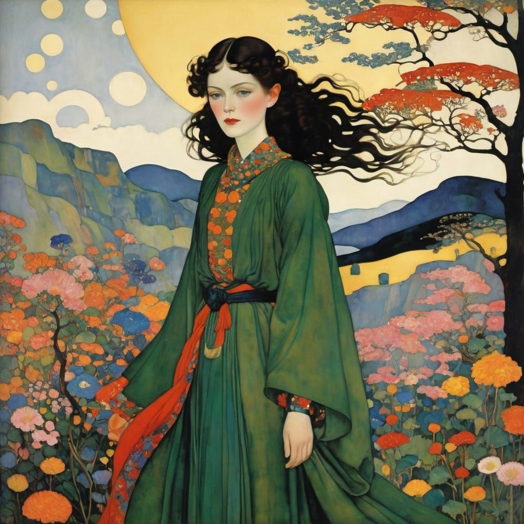 Abstract Art in Klimt-Schiele Style