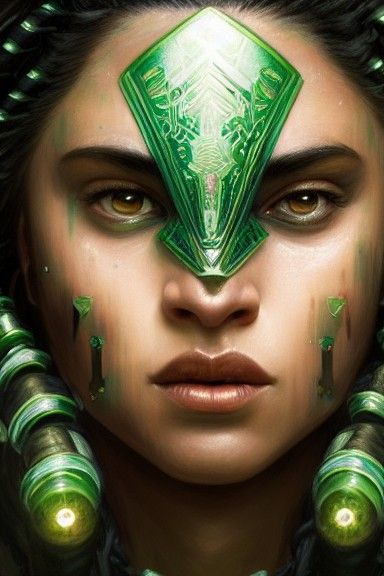 Battle-Hardened Woman Portrait in Hyperdetailed Style