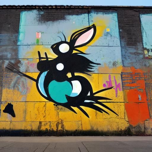 Mischievous Rabbit: Surrealist Street Art in Urban Landscape