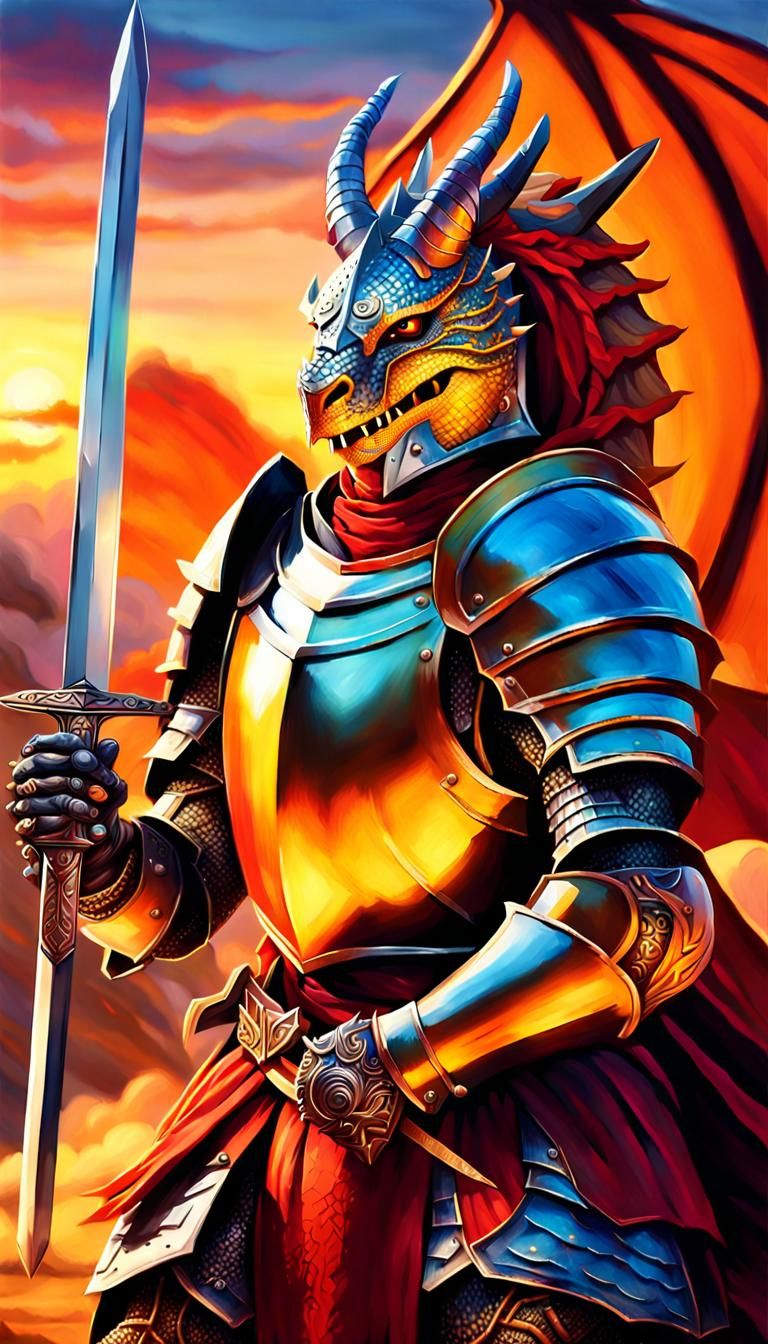 Knight and Dragon in Heroic Fantasy Art