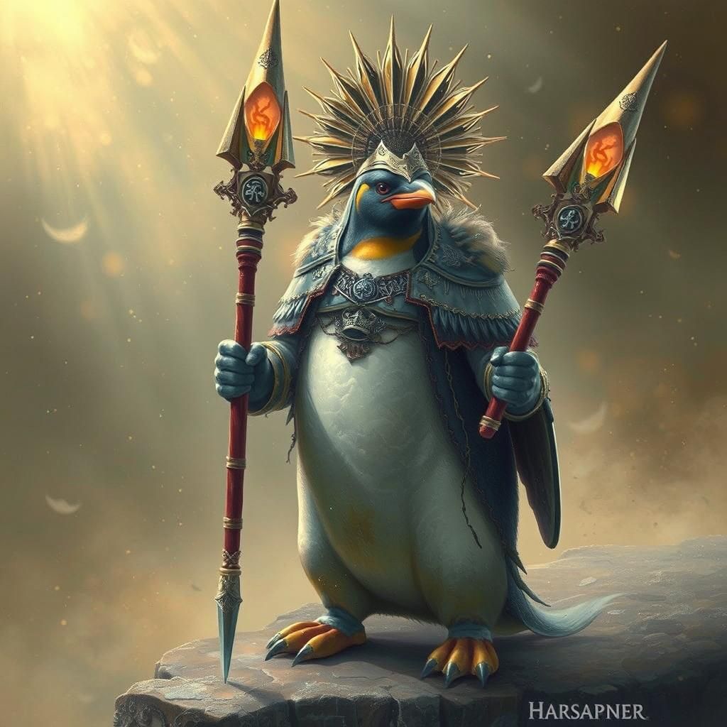 Penguin Warrior in Ethereal Armor