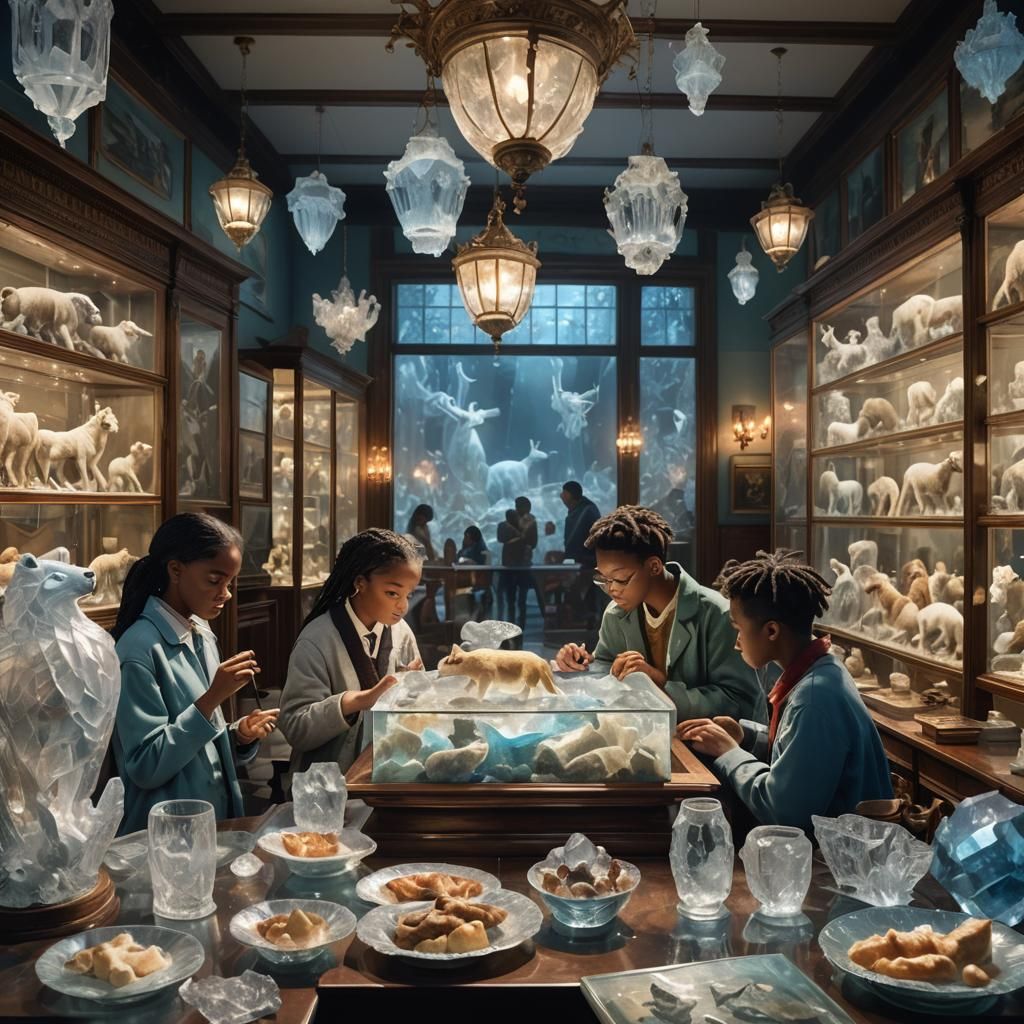 Museum Visit: Crystalline Animal Tapestries in Glass Case