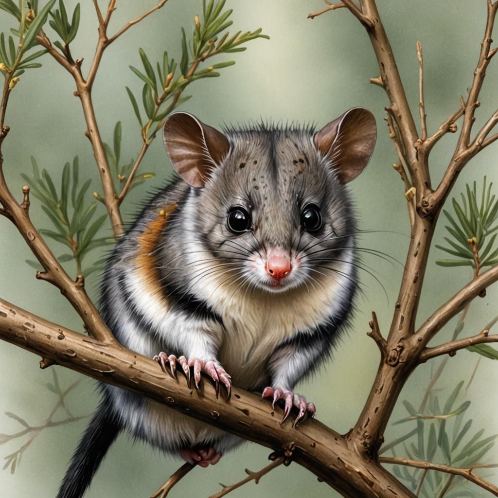 Detailed Drawing of an Eastern Pygmy Possum