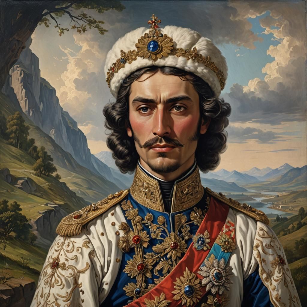 Georgian Prince Portrait in 19th Century Style