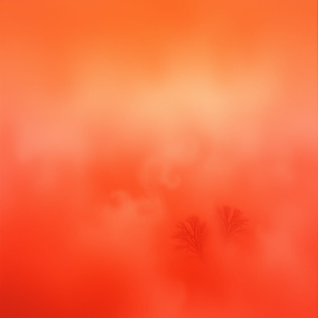 Ethereal Red Landscape Inspired by Color Field Painting