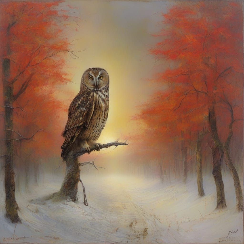 Winter Wonderland in Impressionist Surrealism