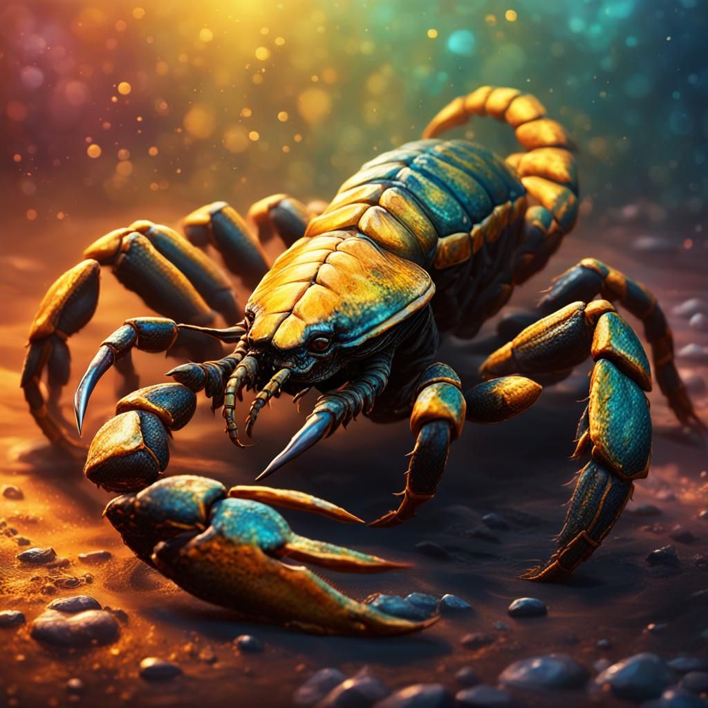 Hyperrealistic Scorpion Splash Art Concept