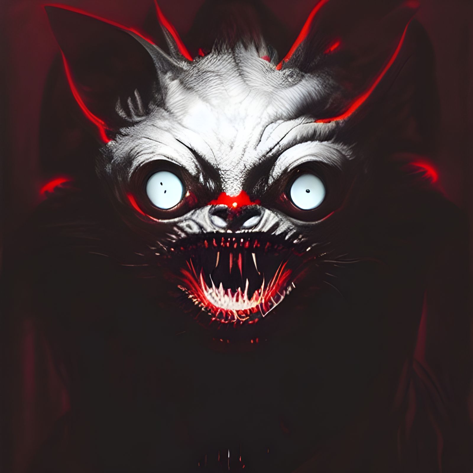 Scary Gremlin Portrait with Glowing Eyes