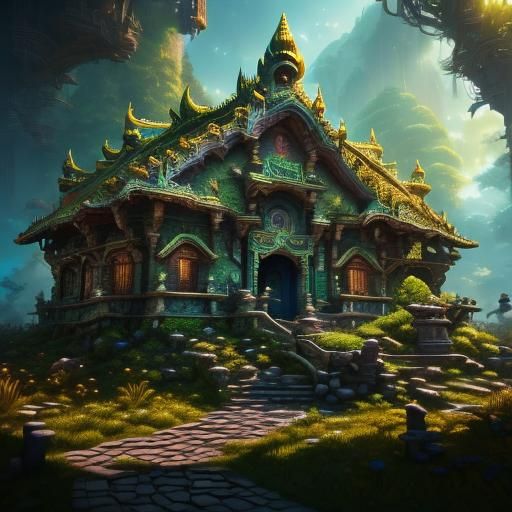 <lora:Cabanera:1.0> temple in the jungle