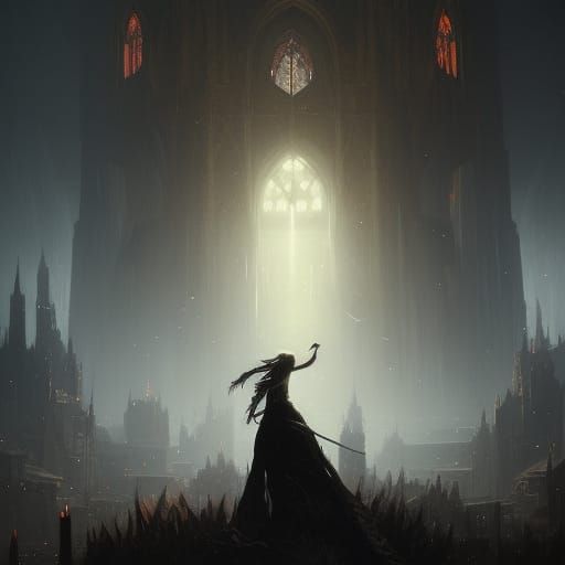 Dramatic High Gothic Dark Fantasy Art