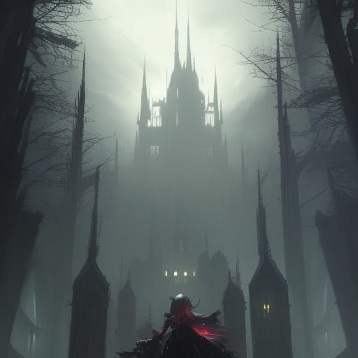 High Gothic Dramatic Scene of Existential Questioning