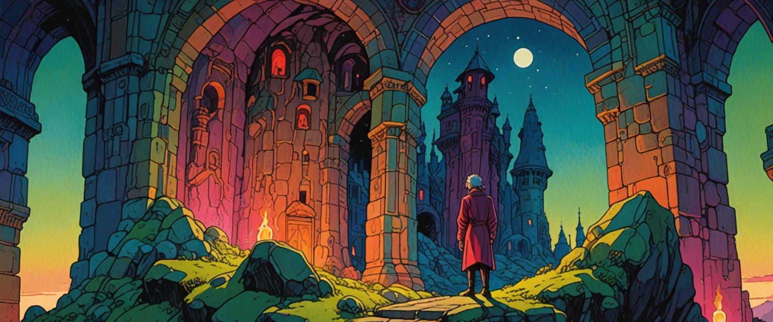 Golem Creation in Catacombs, Comic Book Style