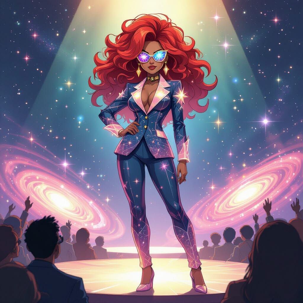 Anime Alien Boss Girl in Cosmic Suit