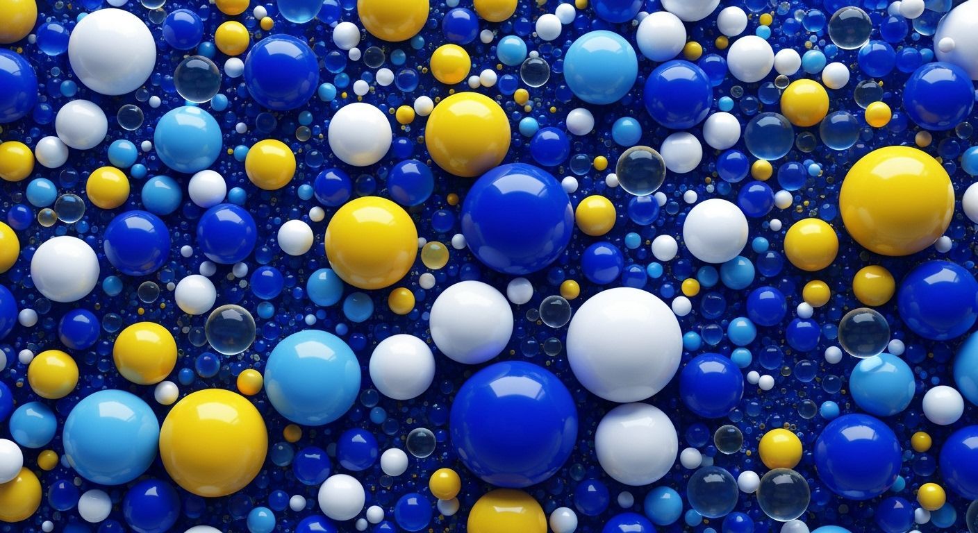 Hyperrealistic Spheres Against Dark Blue Backdrop