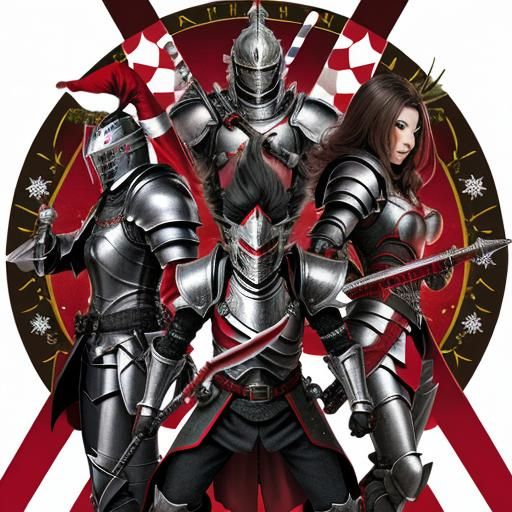 Anime Knight with Candy Cane Spear for Christmas