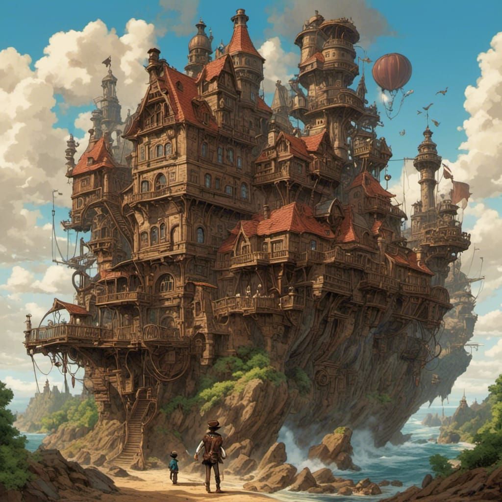 Steampunk Howl's Moving Castle Inspired by Miyazaki