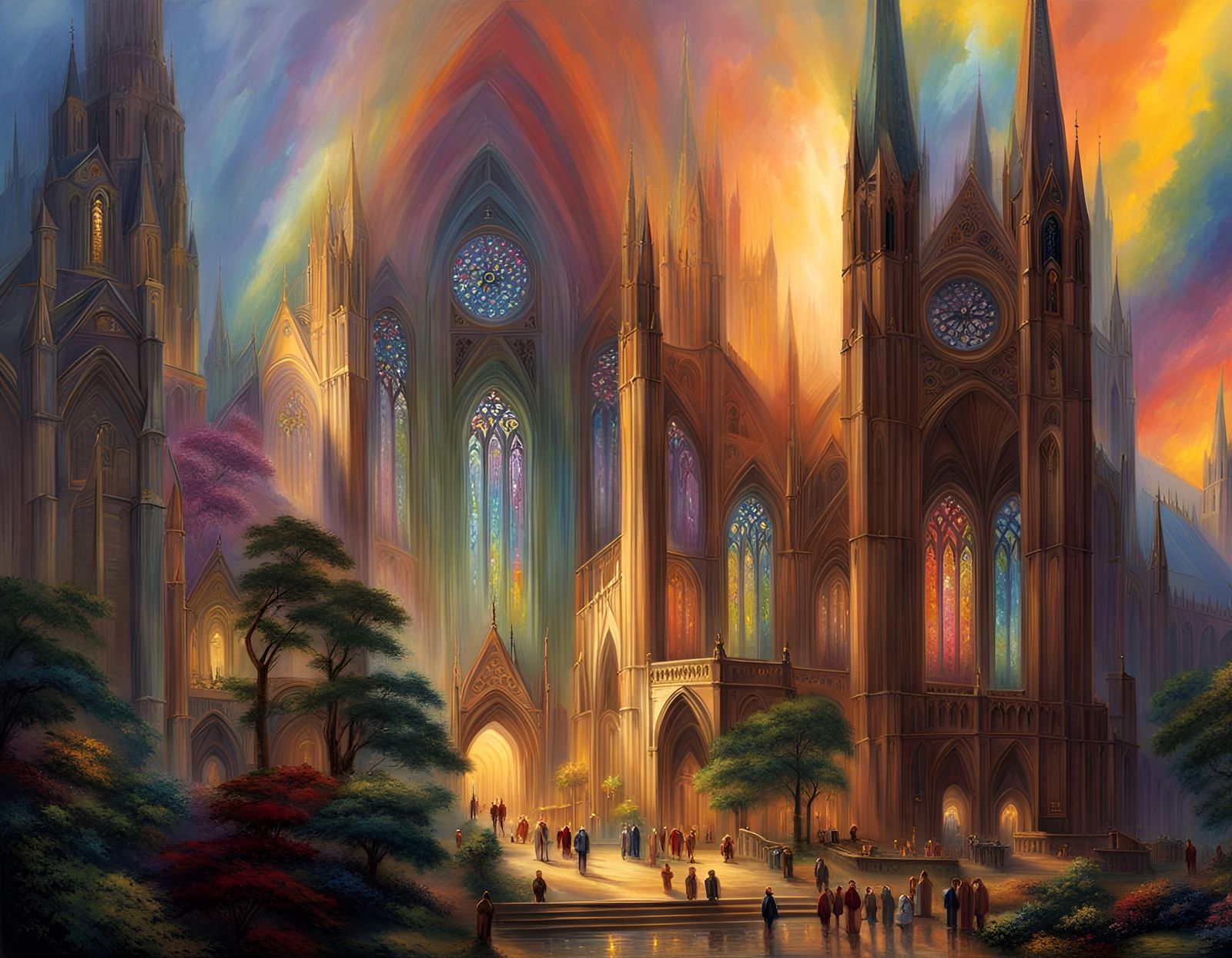 Rainbow Cathedral in Luminist Fantasy Style