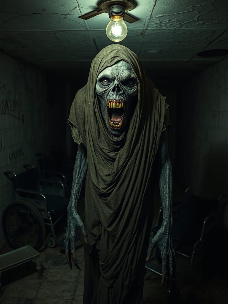 Terrifying Ghost Monster in Abandoned Asylum: Horror Photogr...