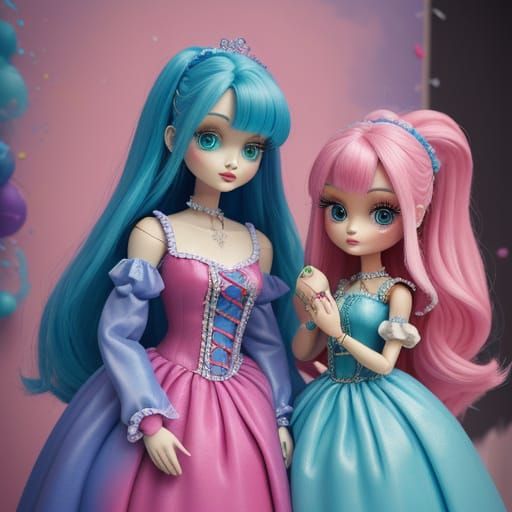 Surreal Dolls in Whimsical Bubblegum Wonderland