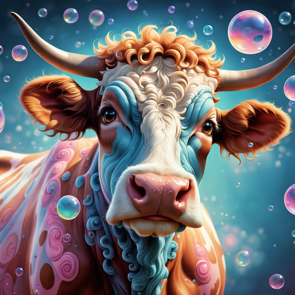 Bubbly cow