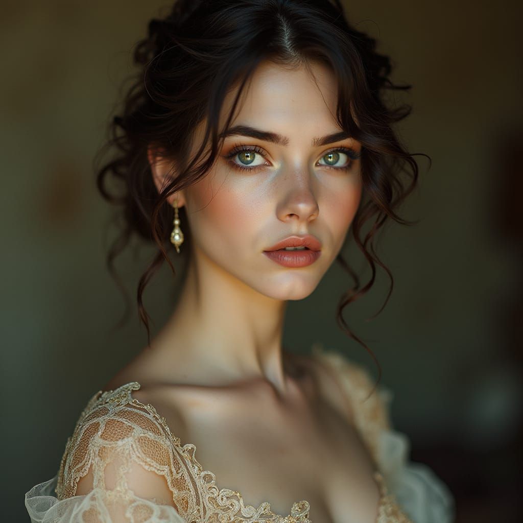 Elegant Woman in Art Nouveau Style