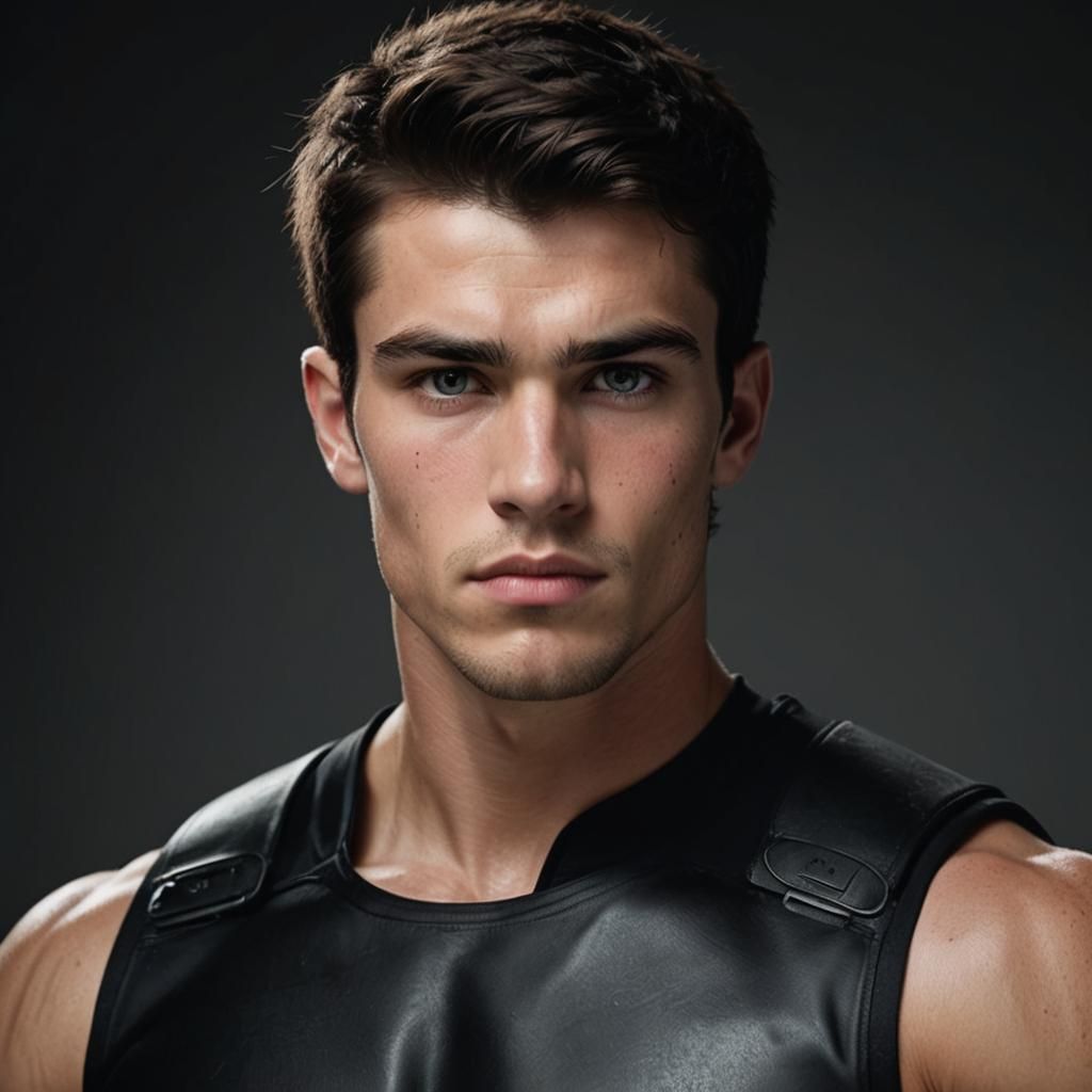 Portrait of Muscular Irish Warrior with Dark Hair