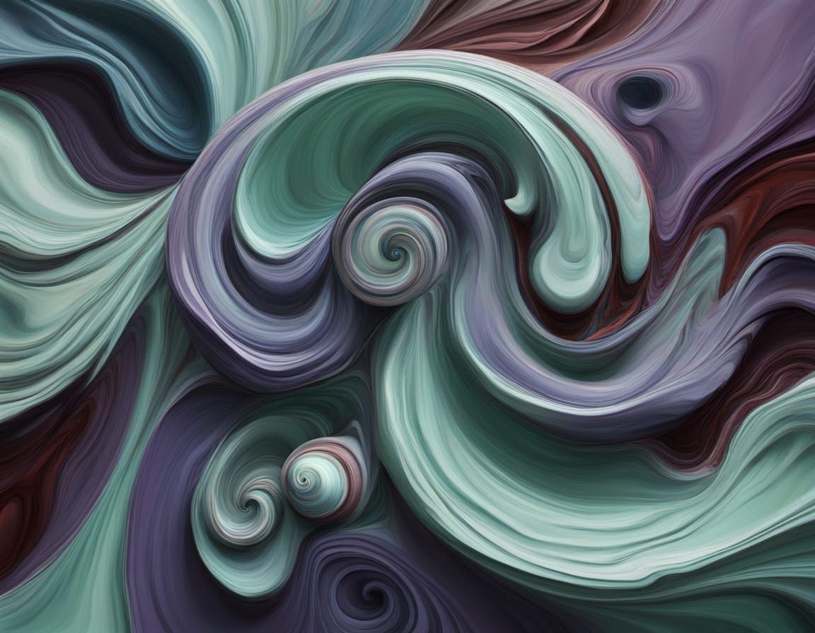 Surreal Pale Oyster Regent Abstract Impasto Painting