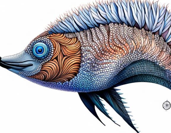 Intricate Echidna-Inspired Fractal Structure with 3D Shading