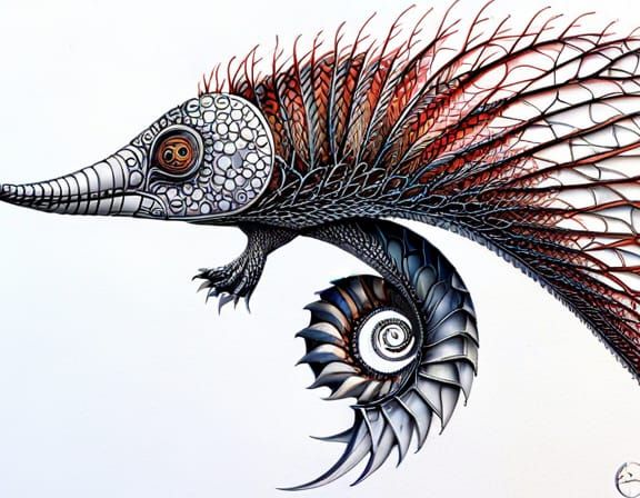 Echidna Fractal: A Zentangle-Inspired 3D Design