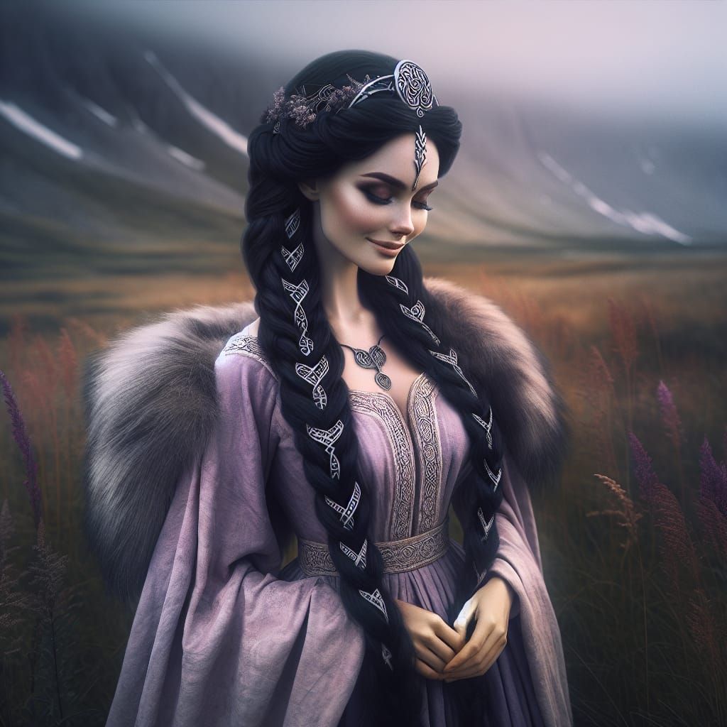 Sjofn in Valhalla: Hyperrealistic Viking Goddess Portrait