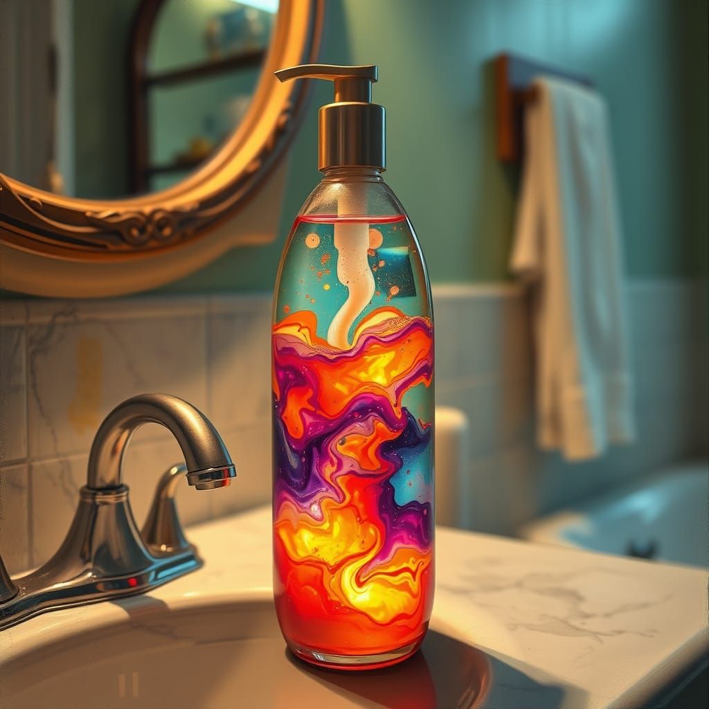 Lava Lamp Shampoo in Warm Rustic Style