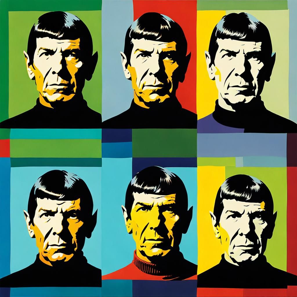 Pop Art Spock Portrait in Warhol Style