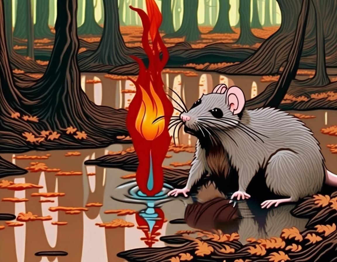 Furry Brown Rat Digital Image