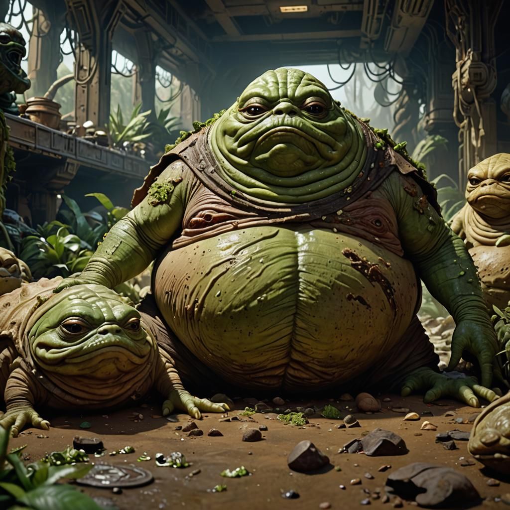 Zombified Jabba the Hutt Grabbing Yoda: Fantasycore Photogra...