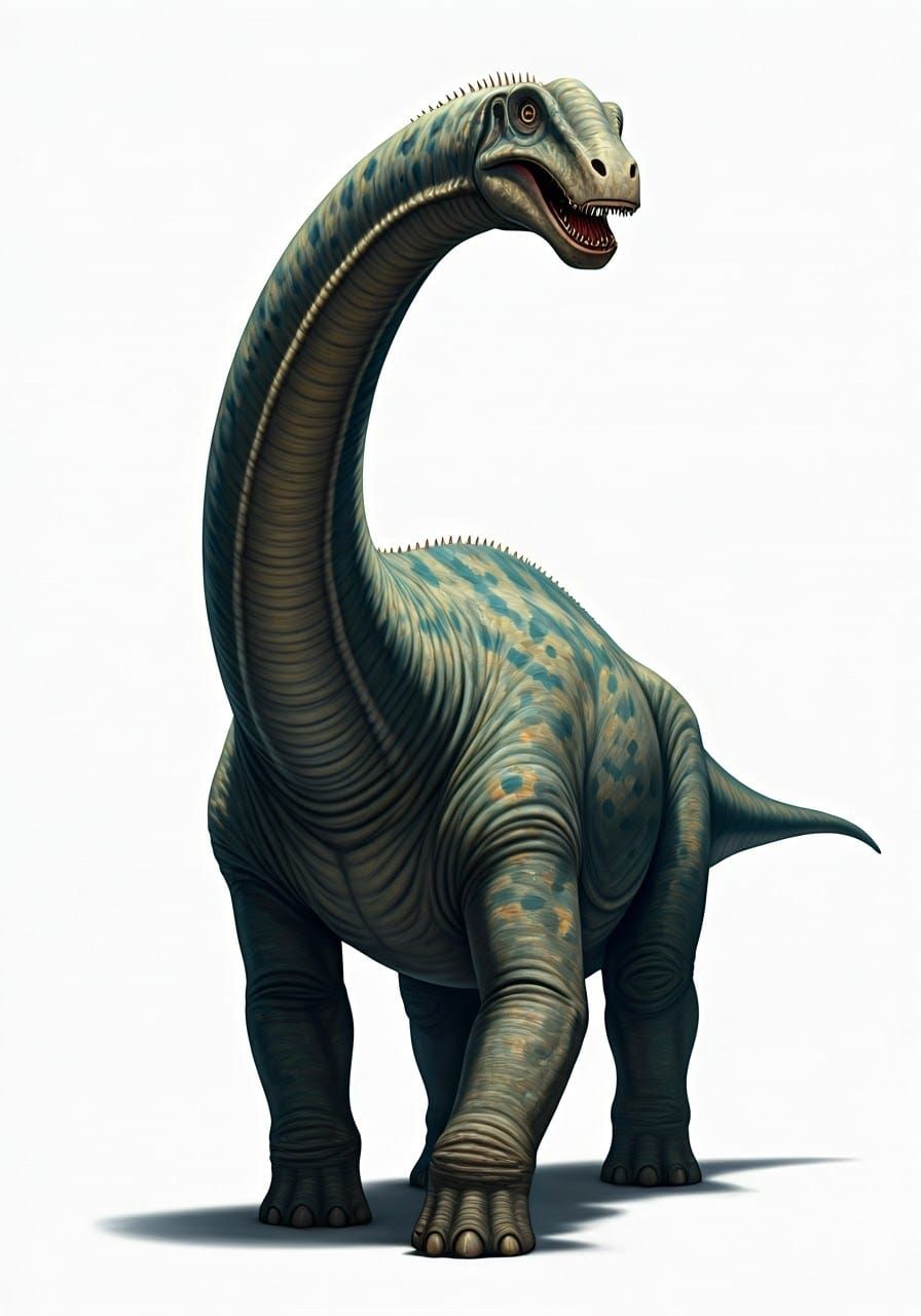 Stylized Brontosaurus in a Fierce Attitude
