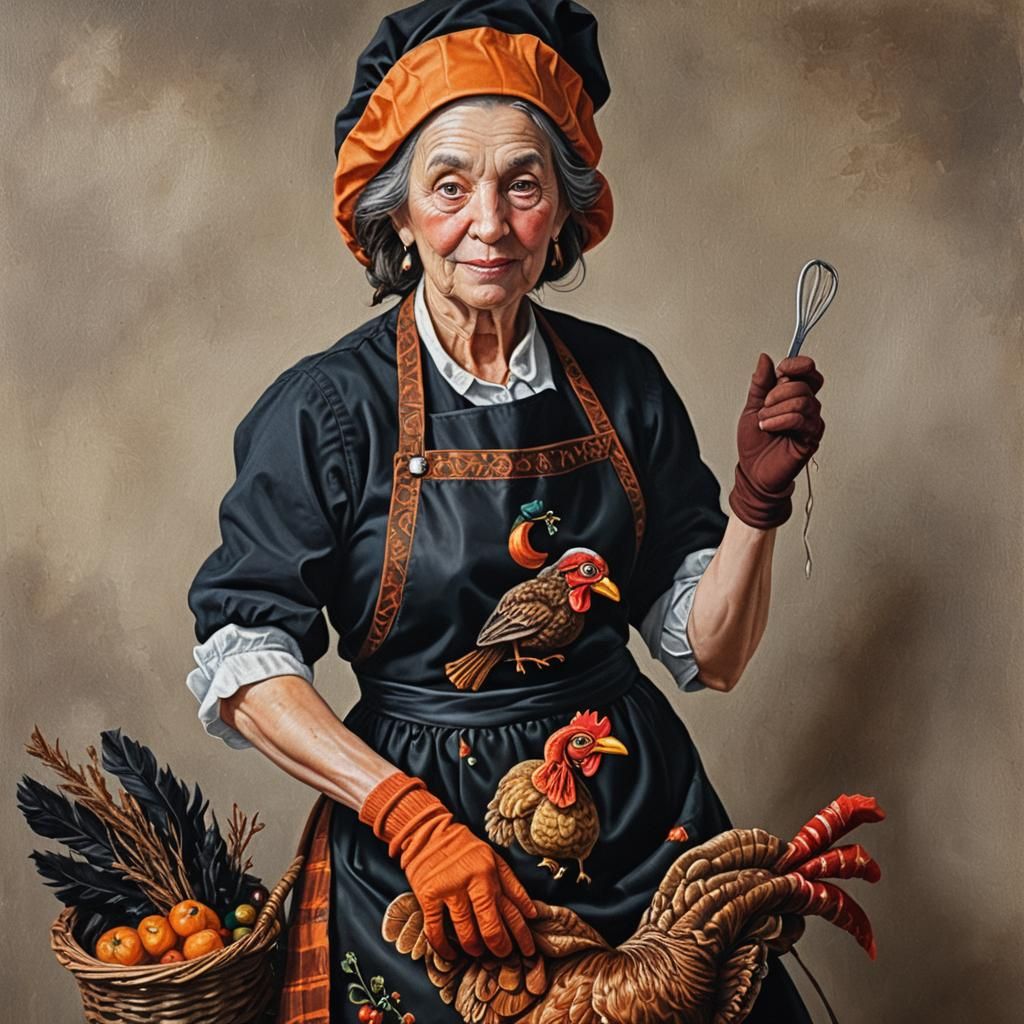 Festive Witch: A Hyper-Realistic Oil Painting Portrait