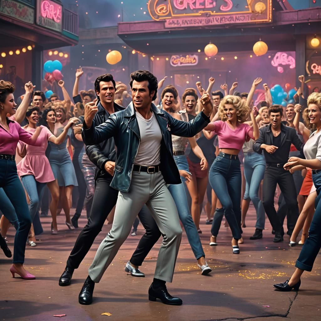John Travolta Dances: Detailed Fantasy Concept Art