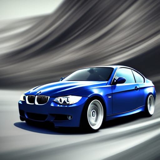 Metallic Blue BMW 335i: Digital Matte Painting