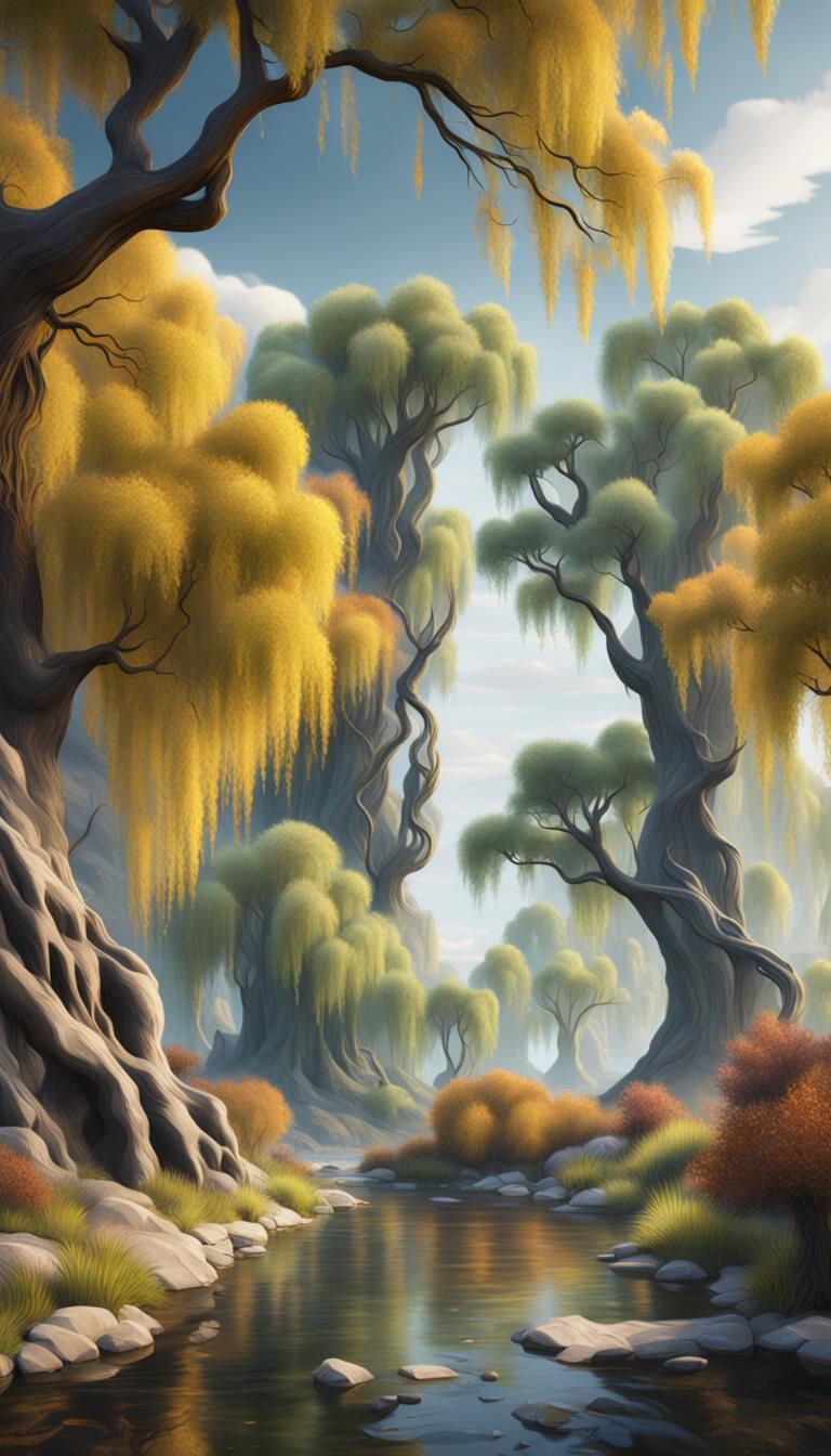 Fantastical Willow Tree Matte Painting