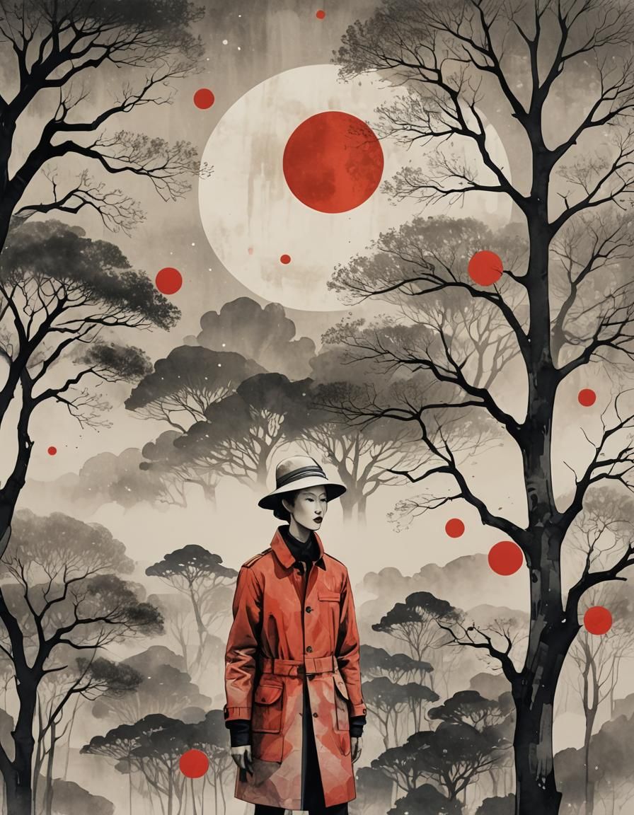 Bauhaus Style Illustration with Automotive Fashion