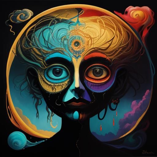 Surreal Split Portrait: Serene vs Chaotic Mind