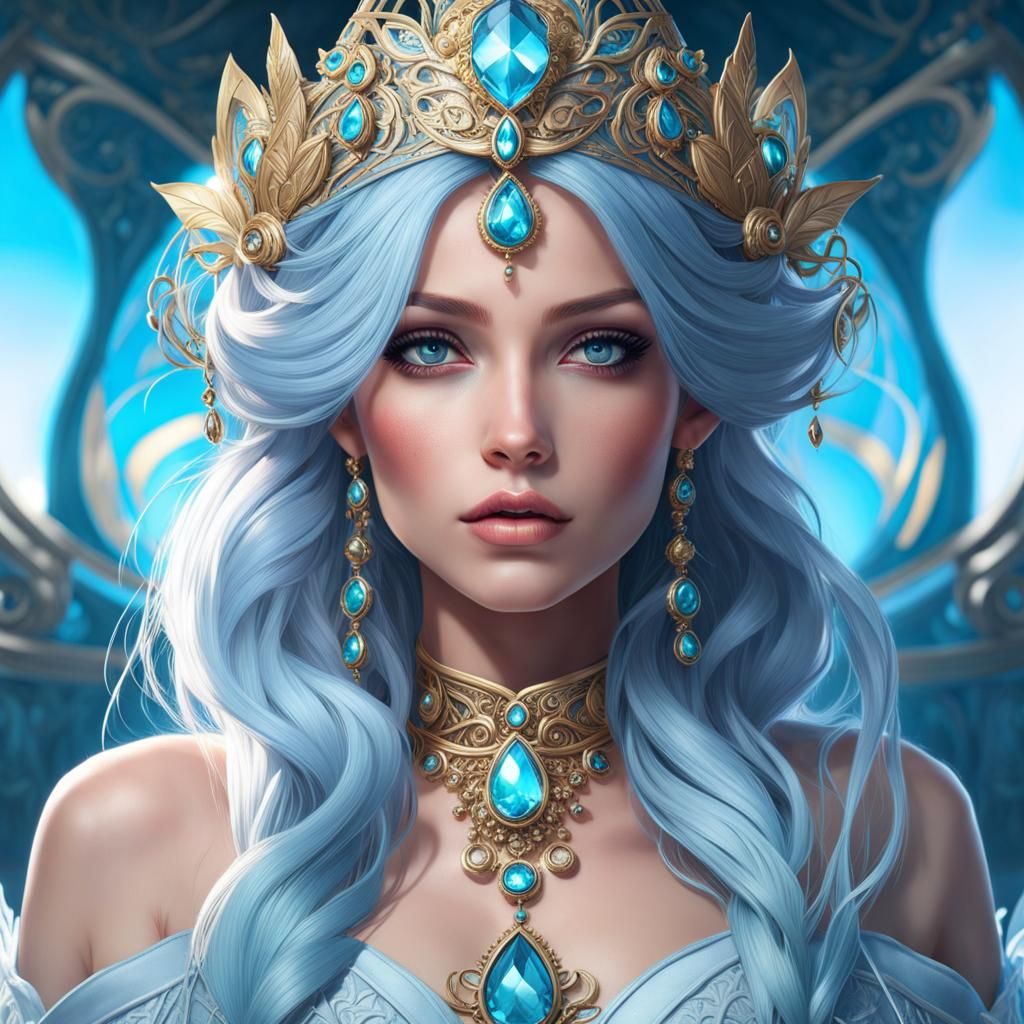 Ice Princess Portrait in Hyperdetailed Style