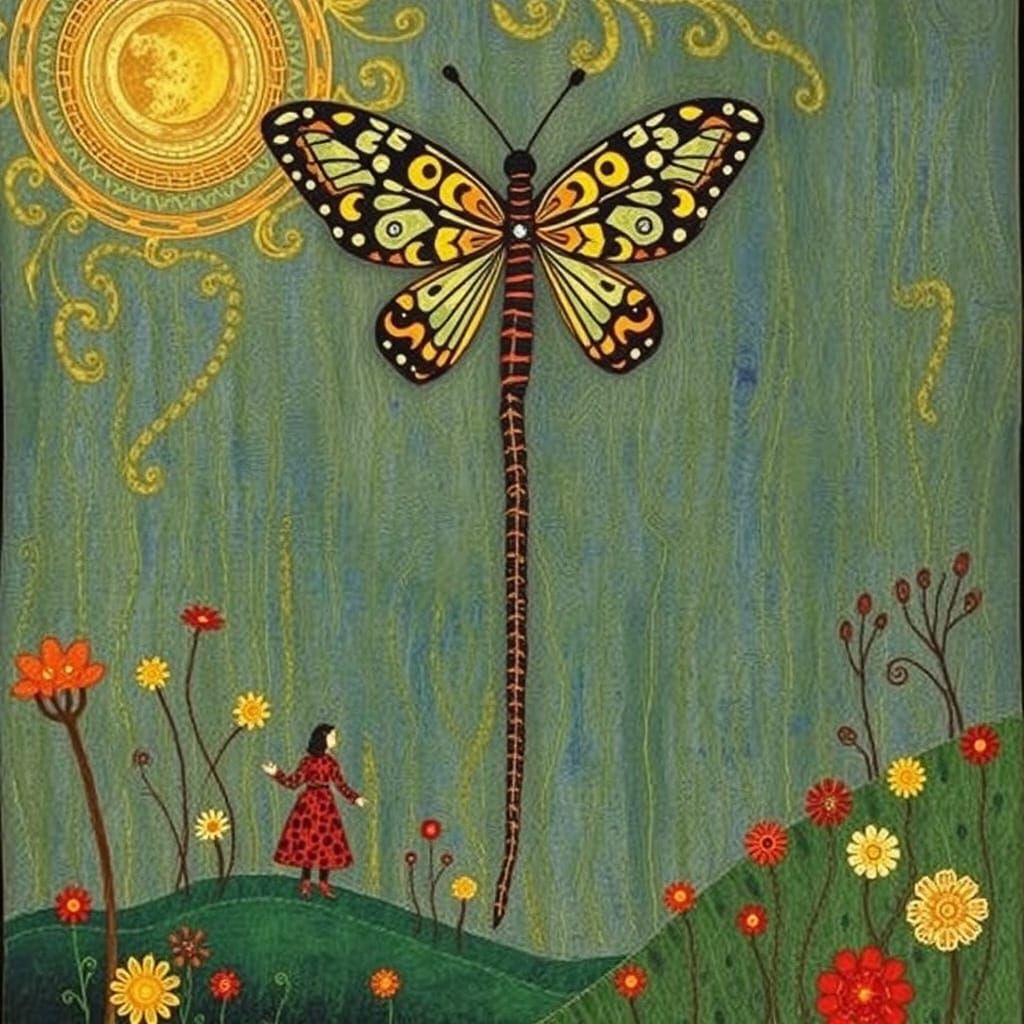 Caterpillar in Art Nouveau Style