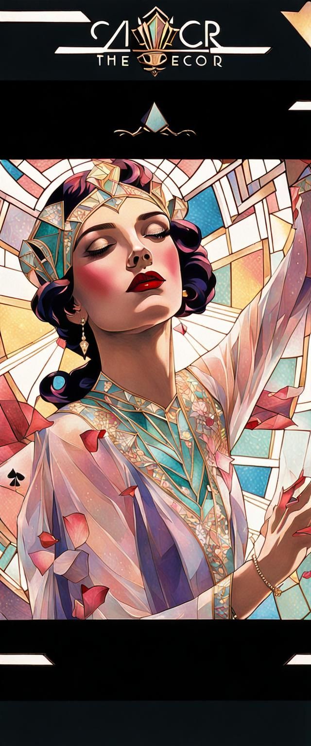 1920s Glamour Girl Dances in Opulent Art Deco Room